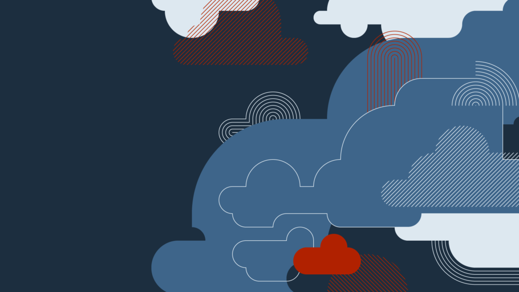 abstract clouds in blues and reds