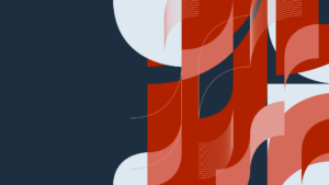 abstract waves in reds and blues