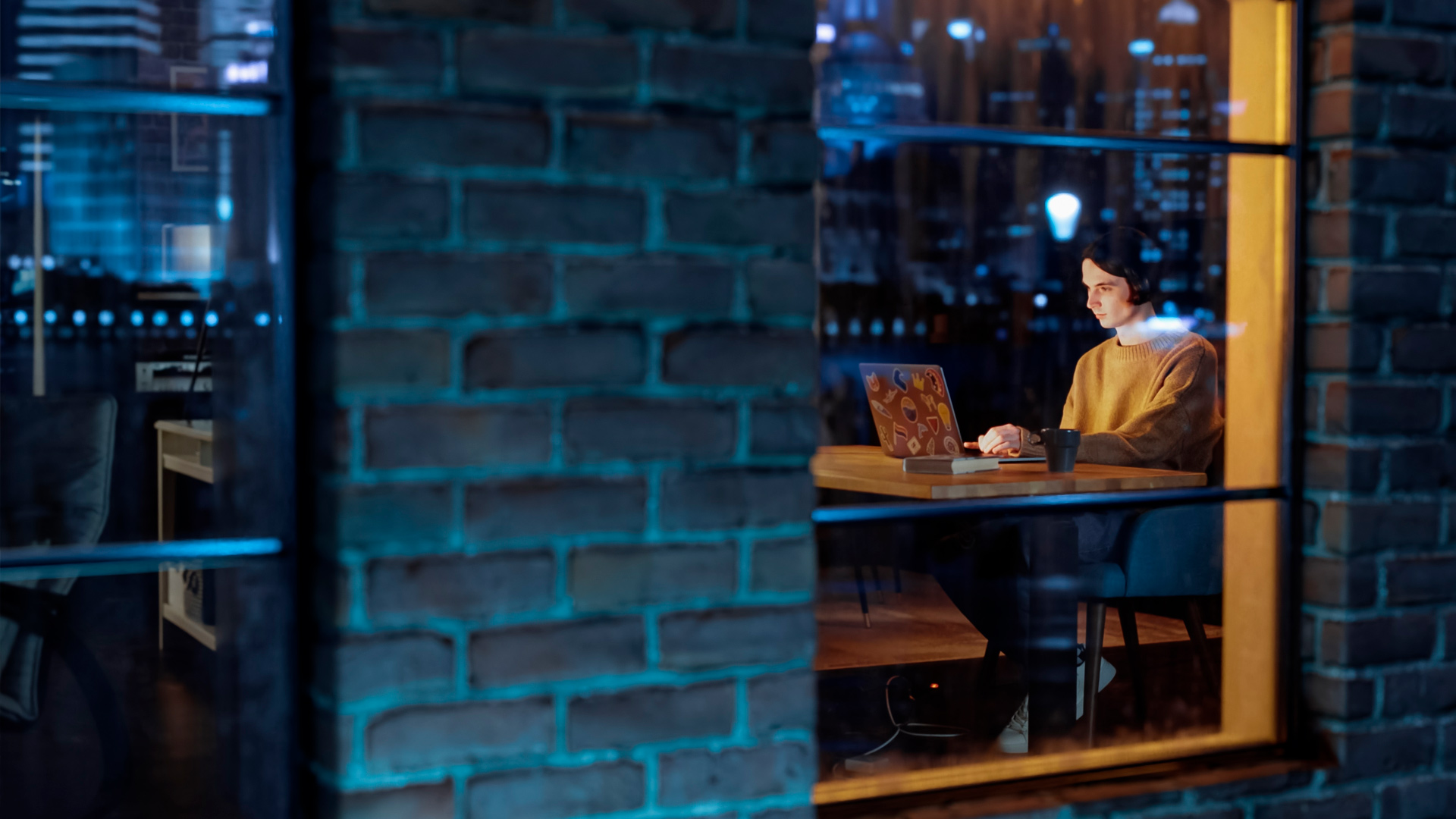 laptop user home or office working