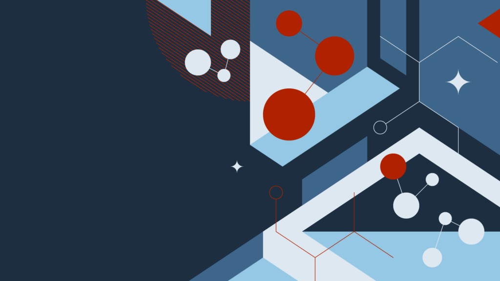 abstract illustration medical solutions red white and blue